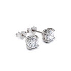 Pendientes de diamantes redondos de 4 puntas