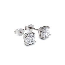 Pendientes de diamantes redondos de 4 puntas