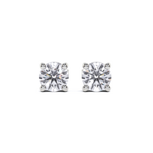 Pendientes de diamantes redondos de 4 puntas