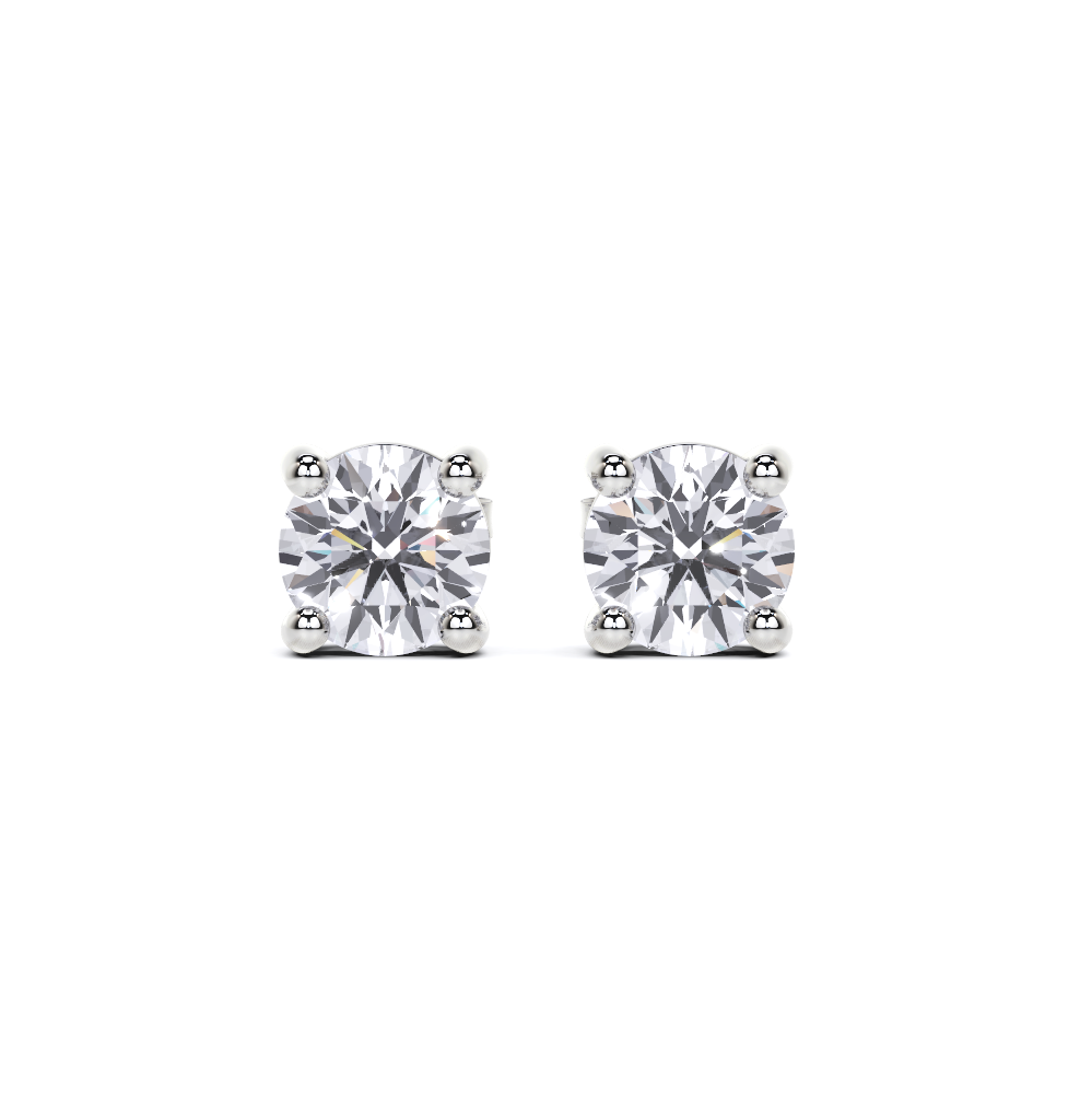 Pendientes de diamantes redondos de 4 puntas