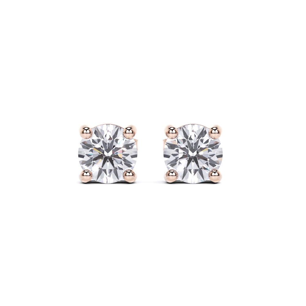 Pendientes de diamantes redondos de 4 puntas