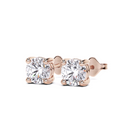 Pendientes de diamantes redondos de 4 puntas
