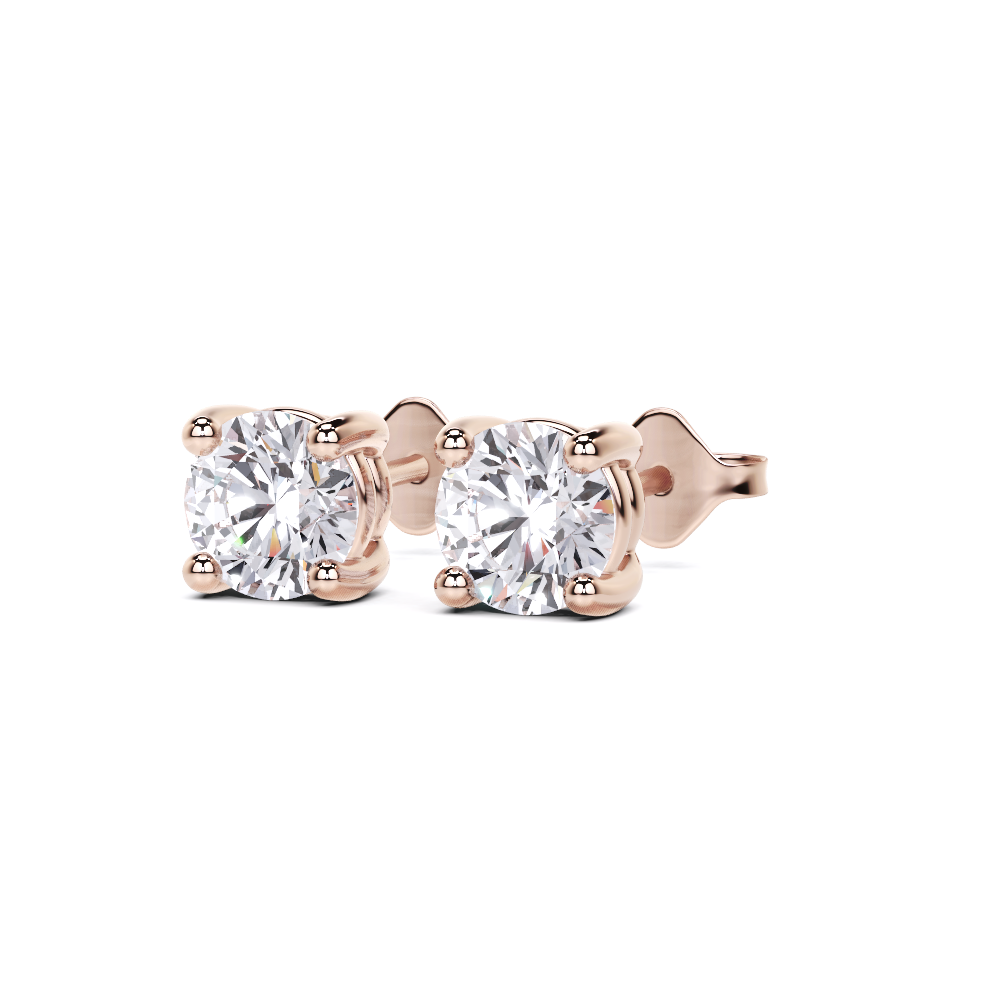 Pendientes de diamantes redondos de 4 puntas