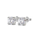 Pendientes de diamantes redondos de 4 puntas