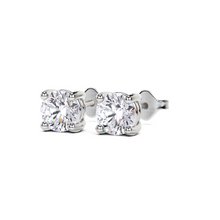 Pendientes de diamantes redondos de 4 puntas
