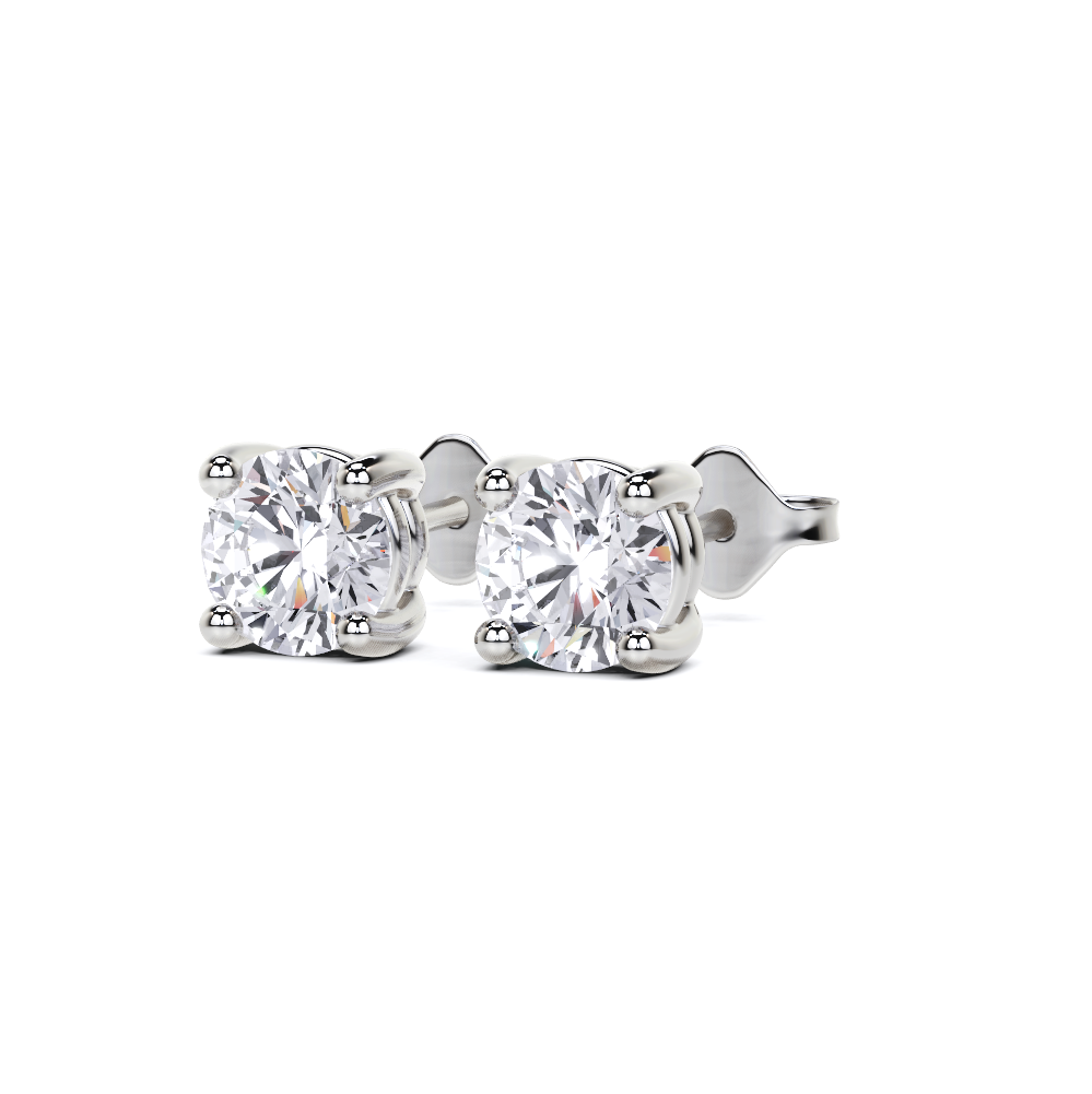 Pendientes de diamantes redondos de 4 puntas