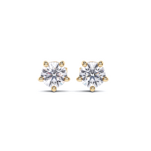 Pendientes de diamantes redondos de 5 puntas