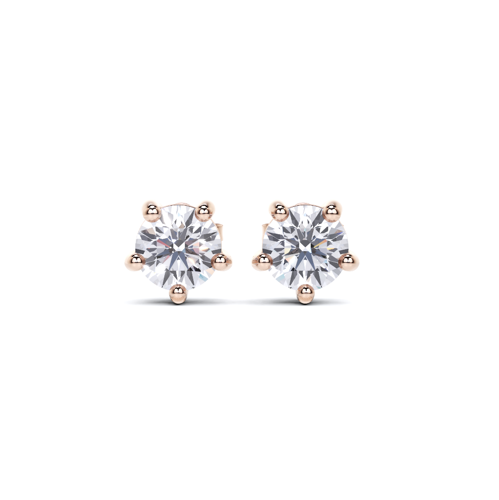Pendientes de diamantes redondos de 5 puntas