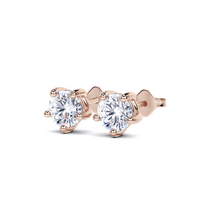 Pendientes de diamantes redondos de 5 puntas