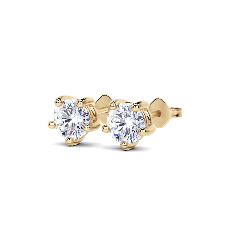 Pendientes de diamantes redondos de 5 puntas