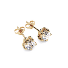 Pendientes de diamantes redondos de 5 puntas