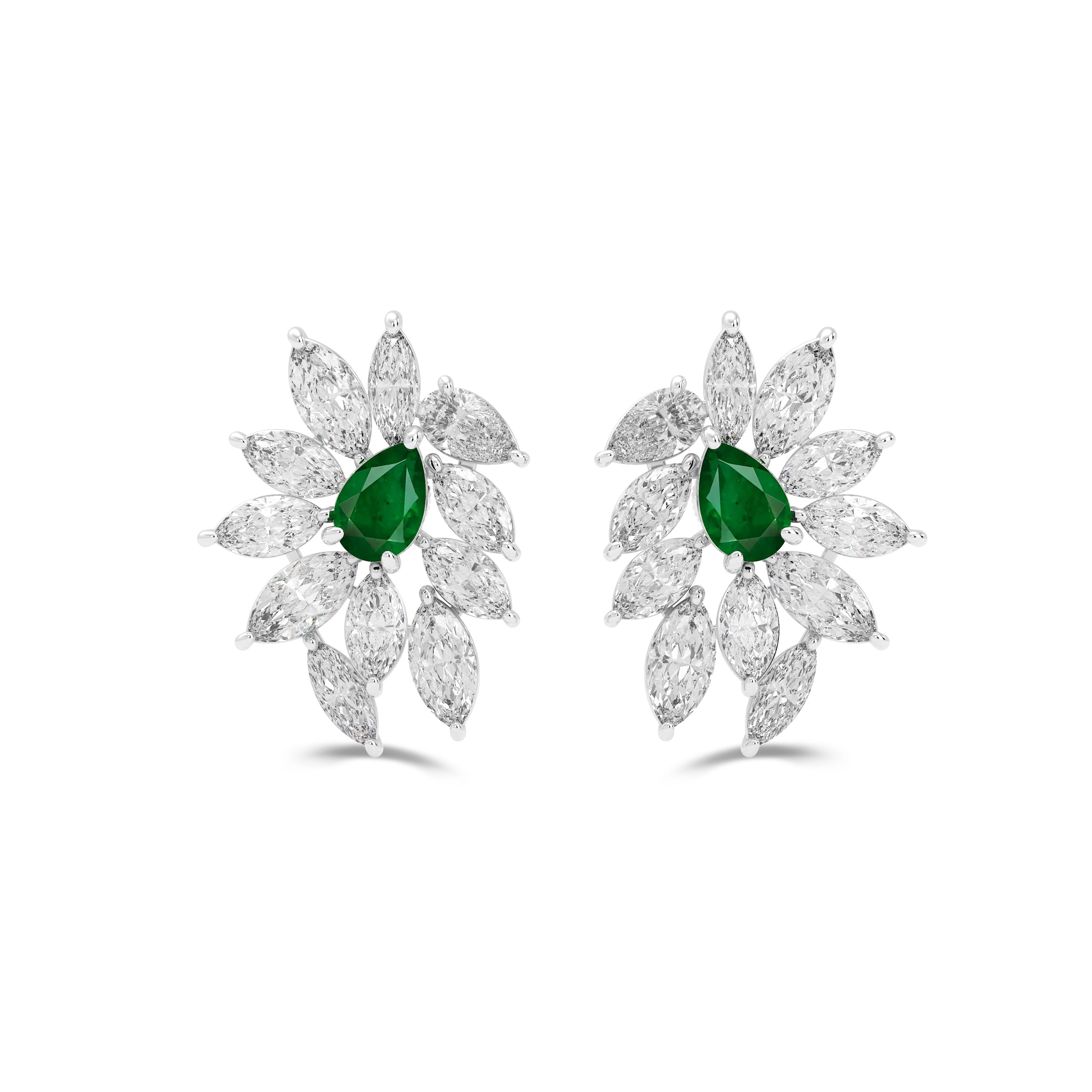 Anastasia’s Emerald & Diamond Cluster Earrings