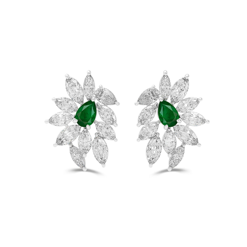 Anastasia’s Emerald & Diamond Cluster Earrings
