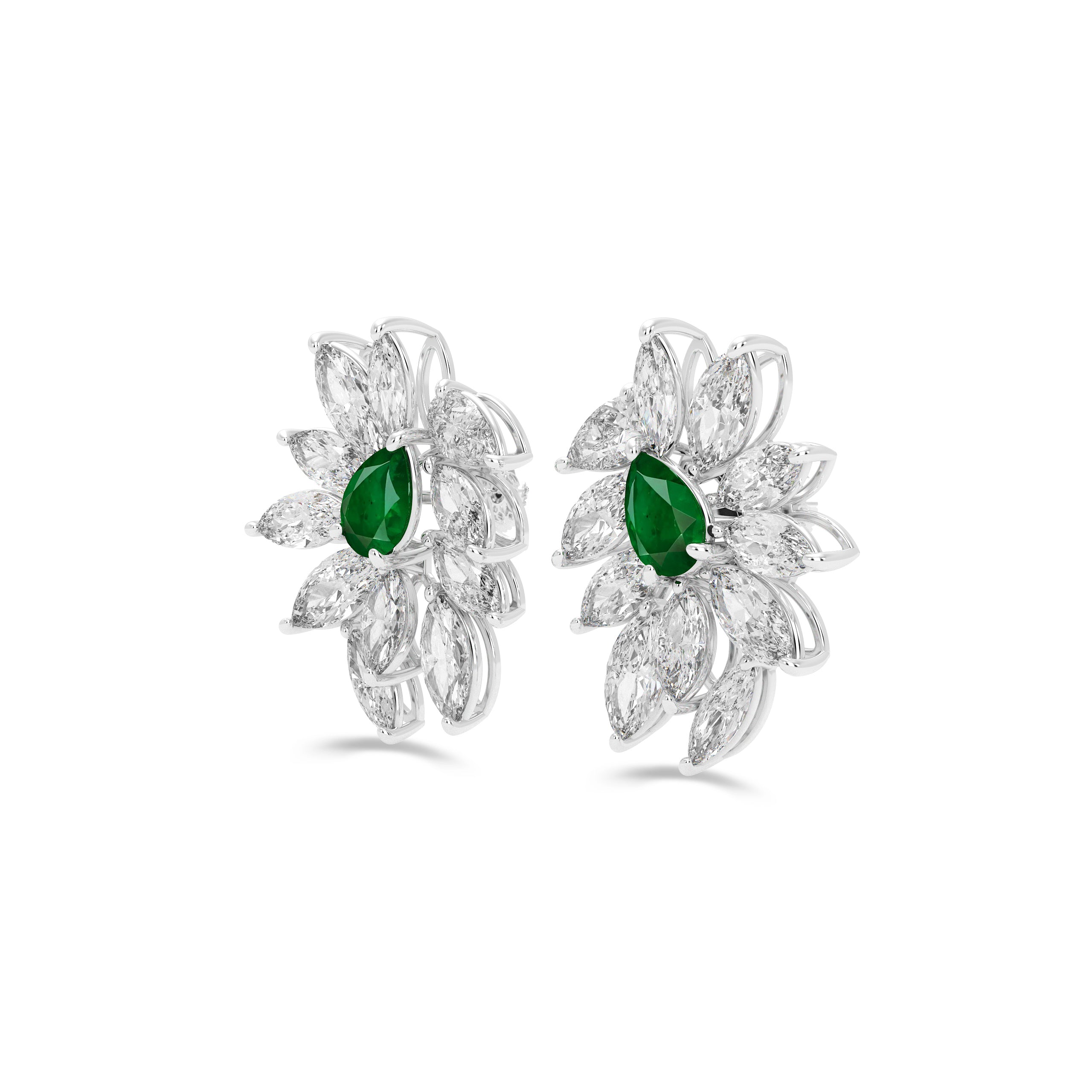 Anastasia’s Emerald & Diamond Cluster Earrings