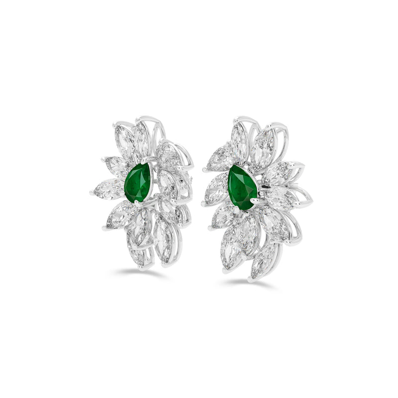 Anastasia’s Emerald & Diamond Cluster Earrings
