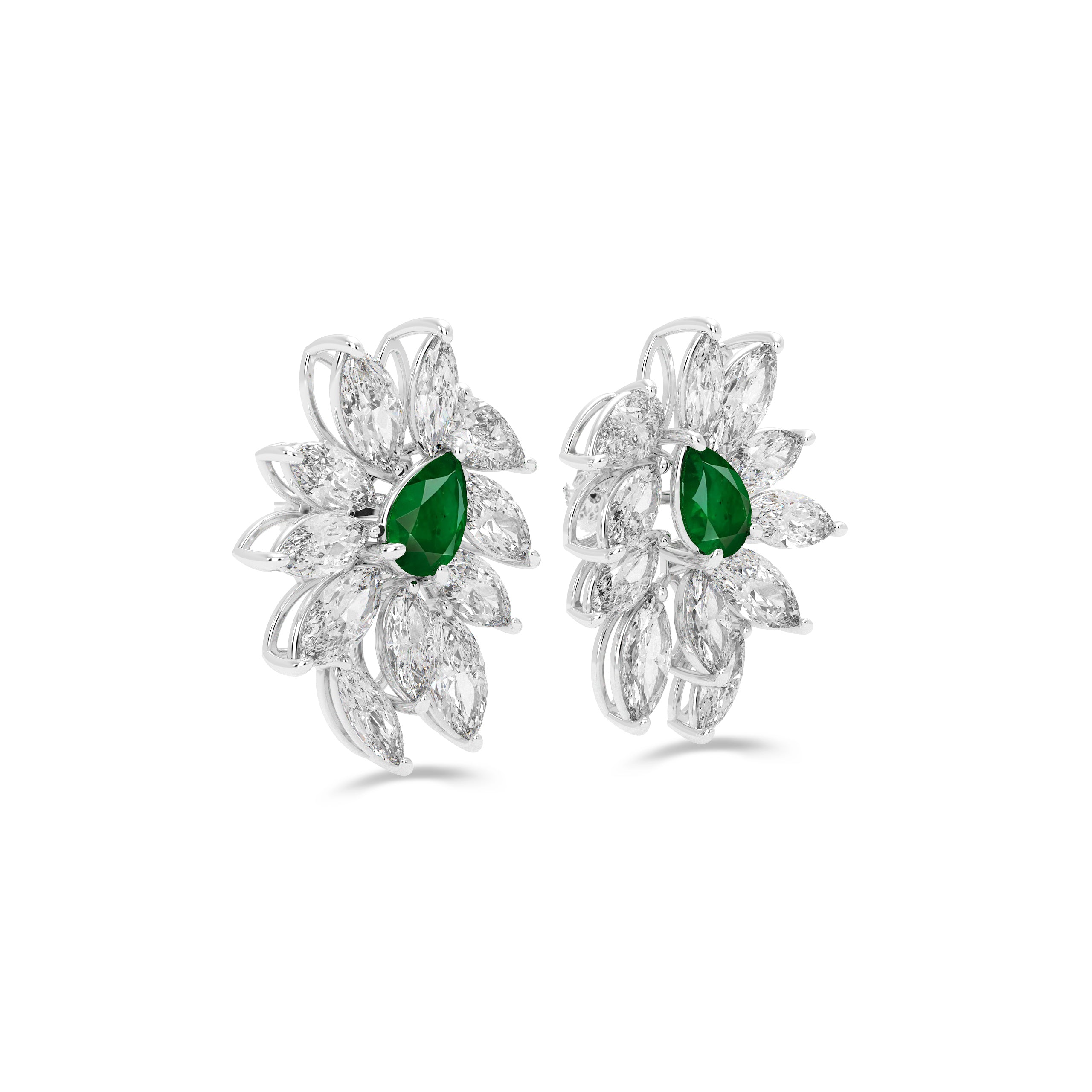Anastasia’s Emerald & Diamond Cluster Earrings