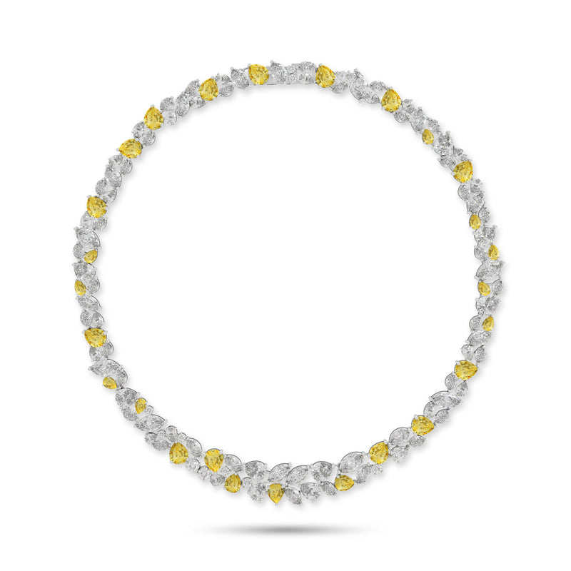 The Enchanted Anastasia’s Yellow Diamond and Diamond Necklace
