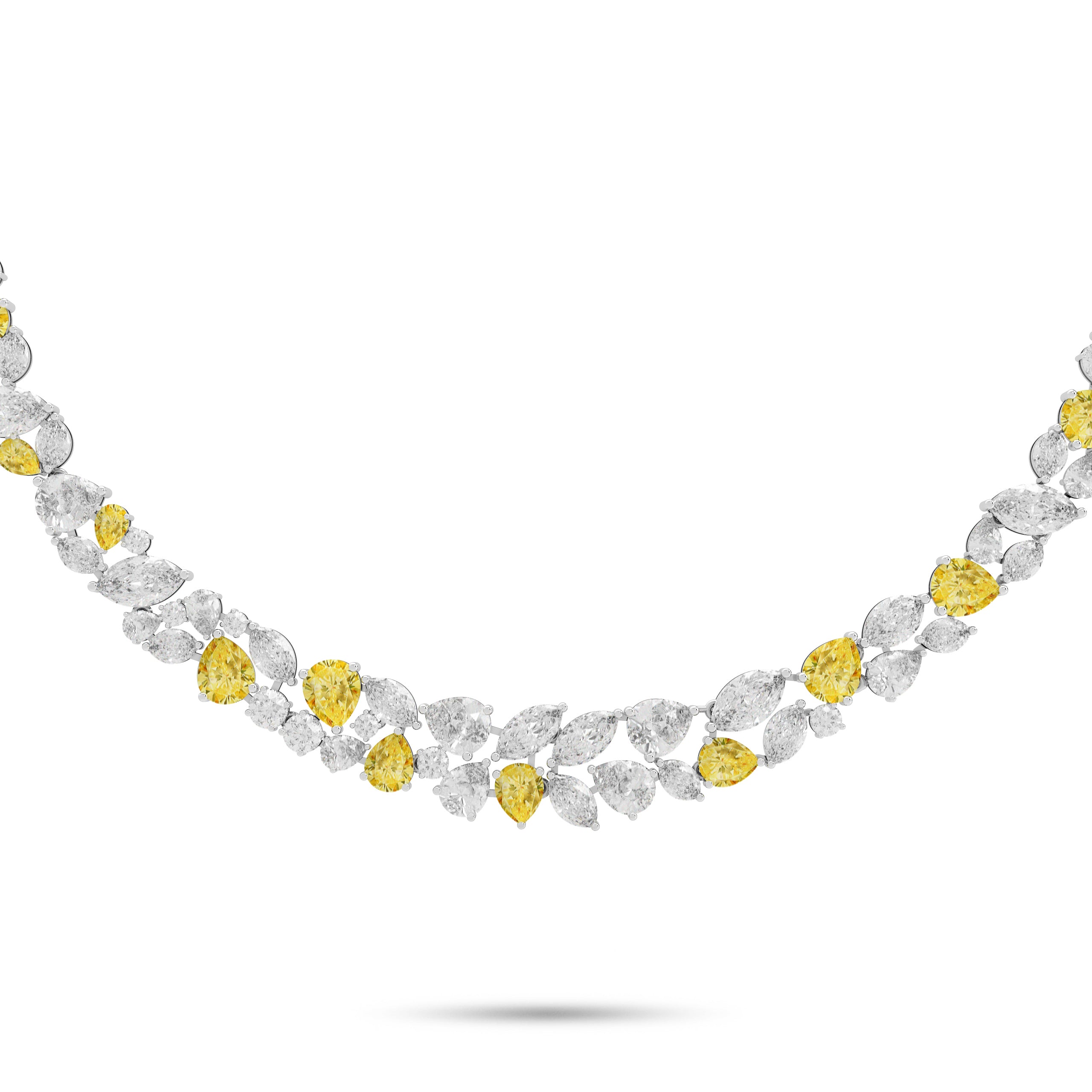 The Enchanted Anastasia’s Yellow Diamond and Diamond Necklace