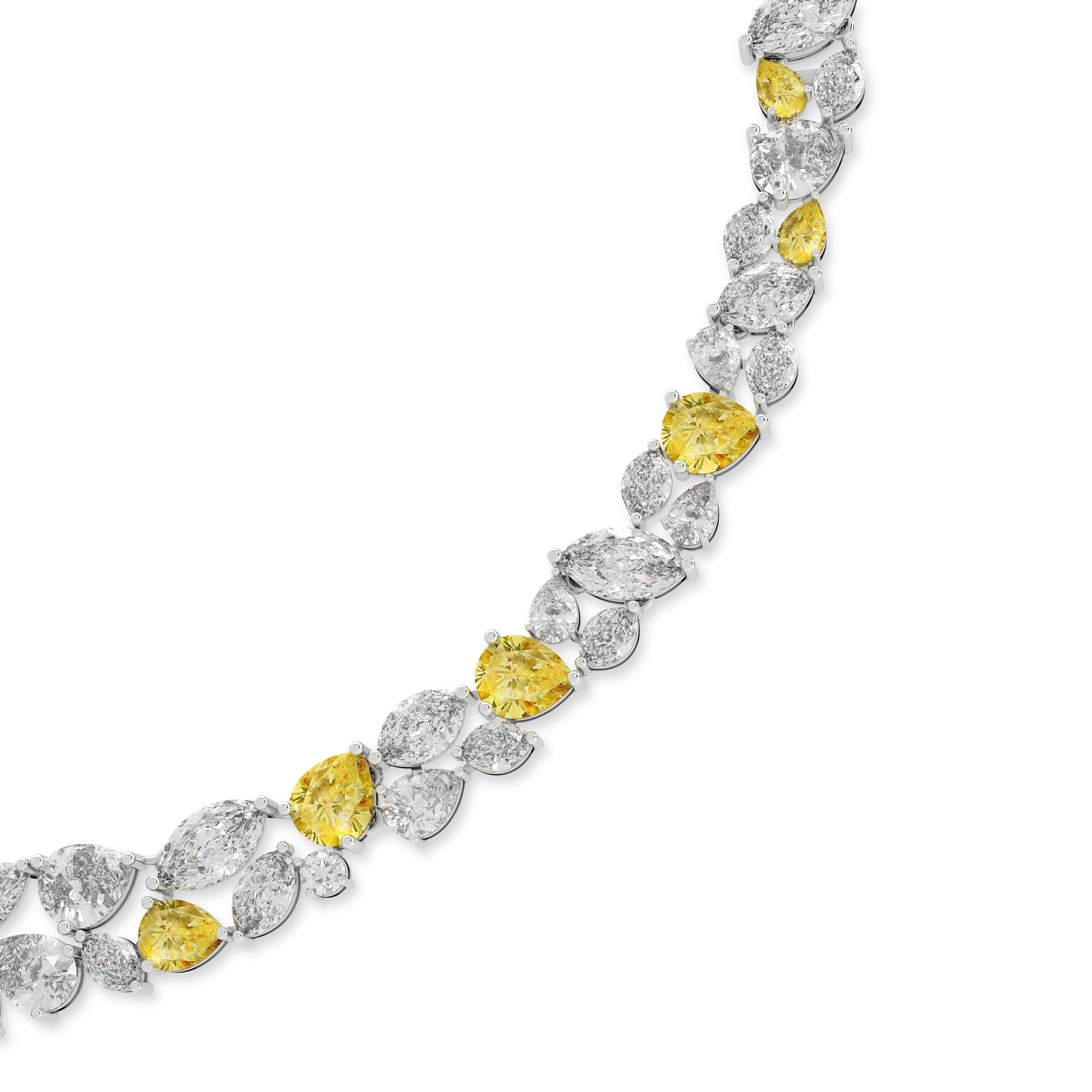The Enchanted Anastasia’s Yellow Diamond and Diamond Necklace