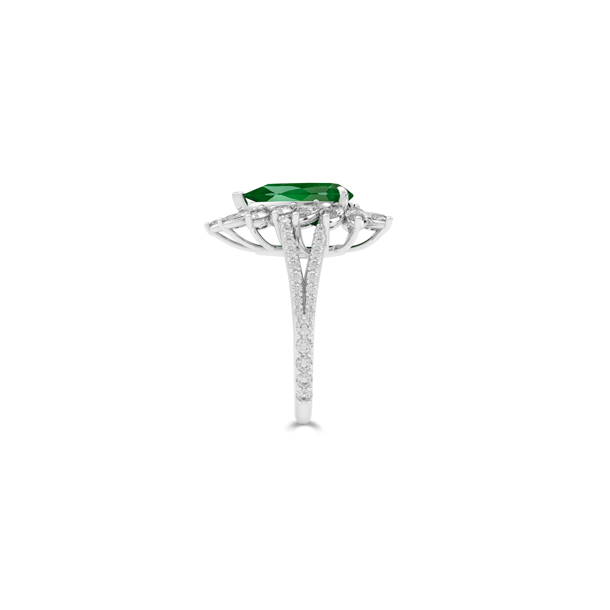 Anastasia’s Radiant Emerald Pear Shape Ring