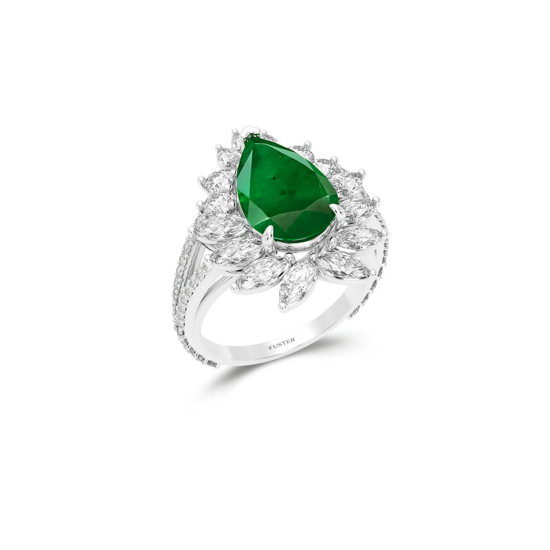 Anastasia’s Radiant Emerald Pear Shape Ring