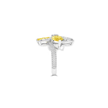 Anastasia’s Bloom Yellow Diamond & White Diamond Flower Ring