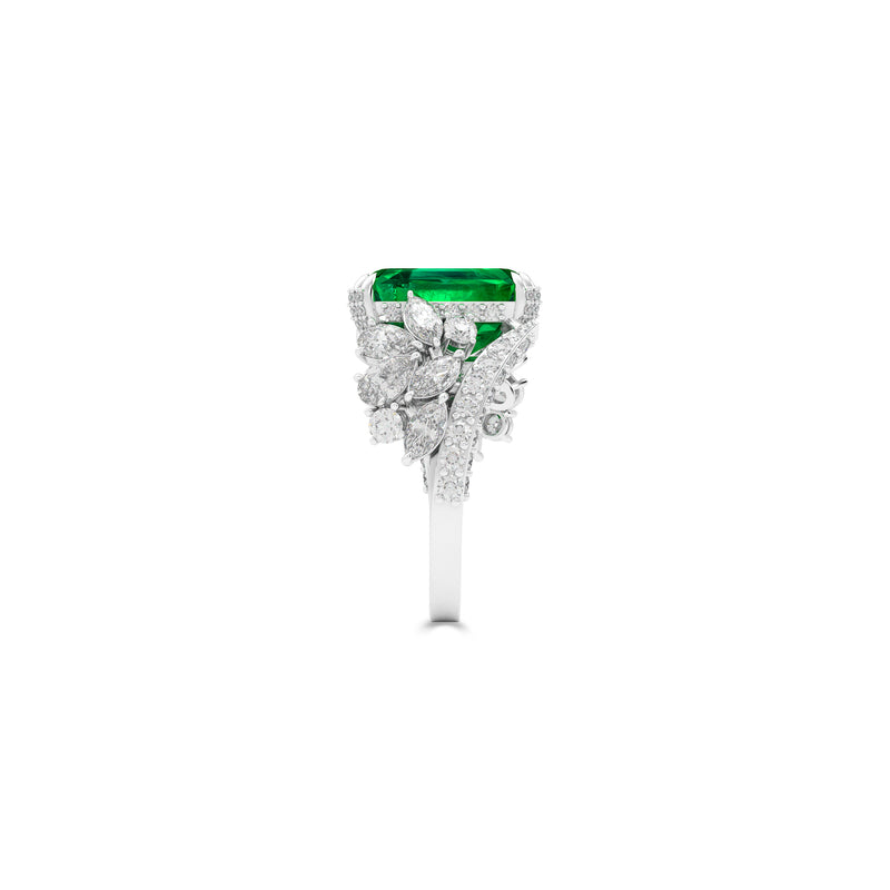 The Eternal Radiance Emerald Cut Emerald and Diamond Ring