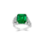 The Eternal Radiance Emerald Cut Emerald and Diamond Ring