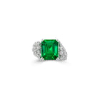 The Eternal Radiance Emerald Cut Emerald and Diamond Ring