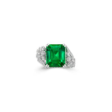 The Eternal Radiance Emerald Cut Emerald and Diamond Ring