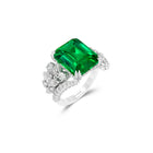 The Eternal Radiance Emerald Cut Emerald and Diamond Ring