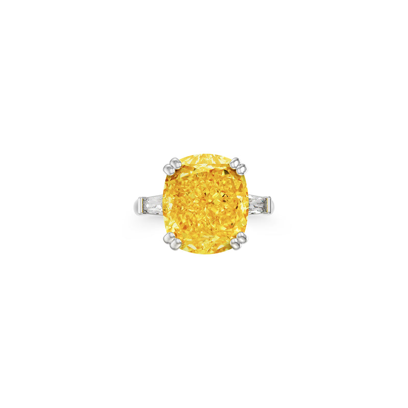 Fancy Intense Yellow Cushion Diamond Solitaire Ring – Boutique Exclusive