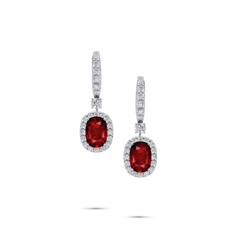 Cushion Cut Ruby High Jewellery Earrings