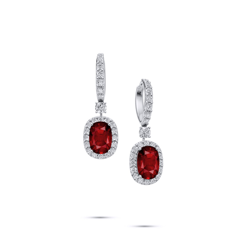 Cushion Cut Ruby High Jewellery Earrings