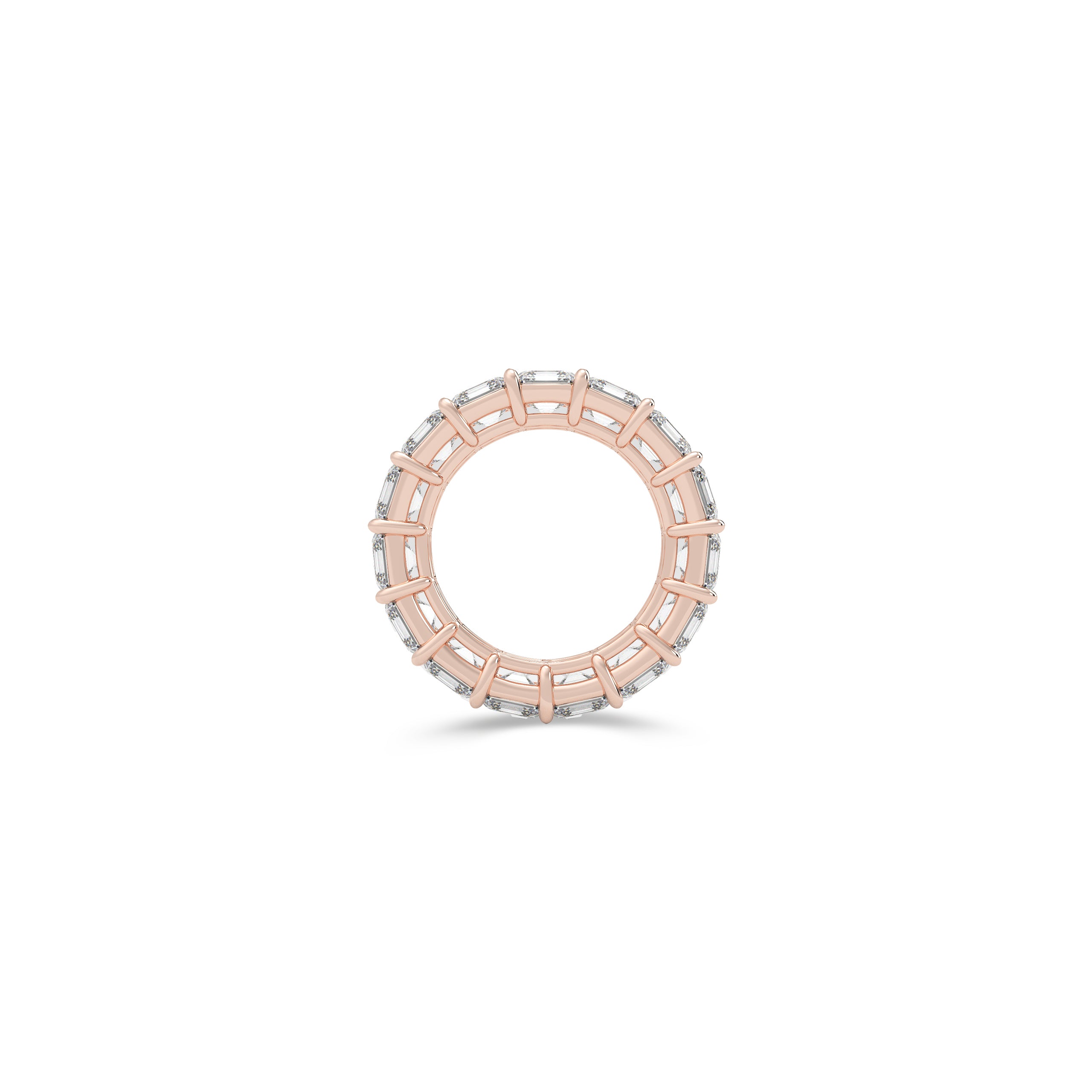 Emerald Square Cut White Diamond Band