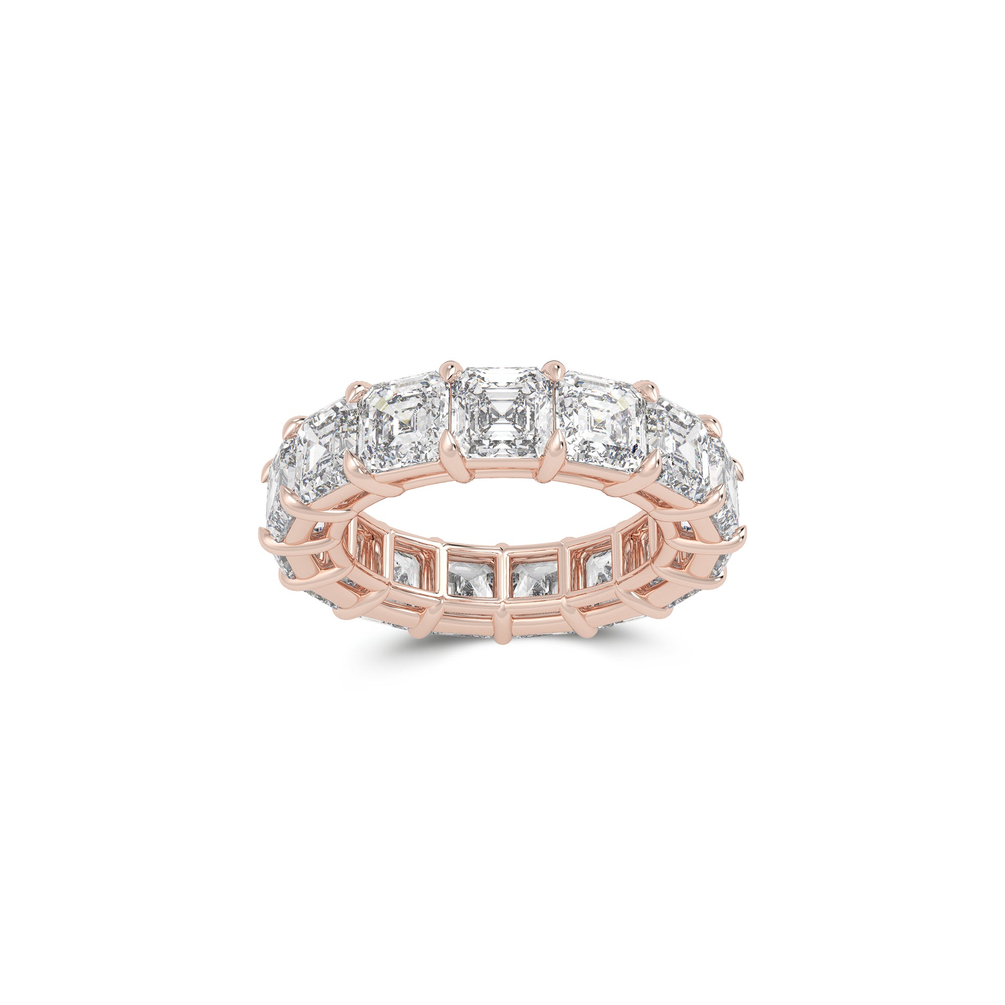 Emerald Square Cut White Diamond Band