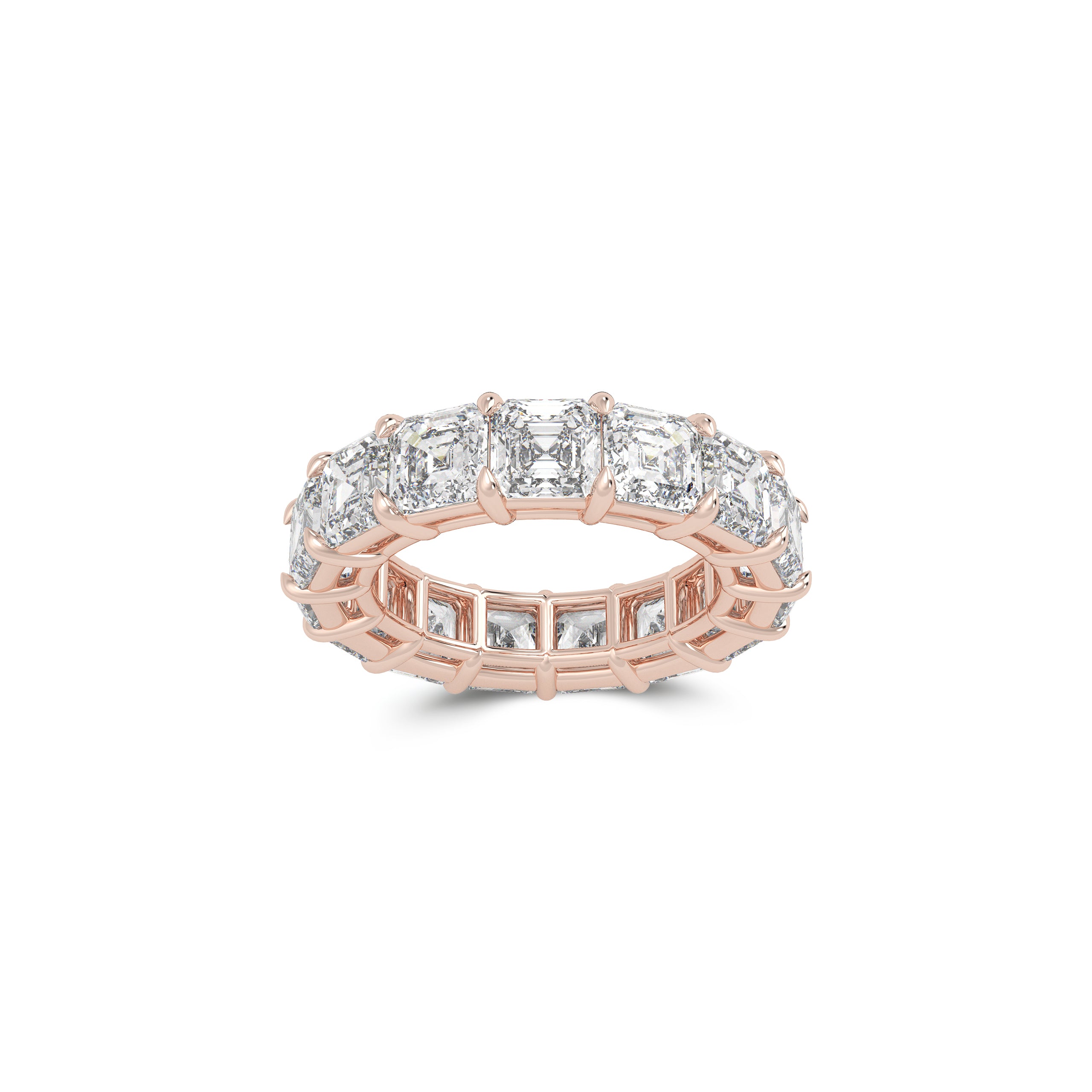 Emerald Square Cut White Diamond Band