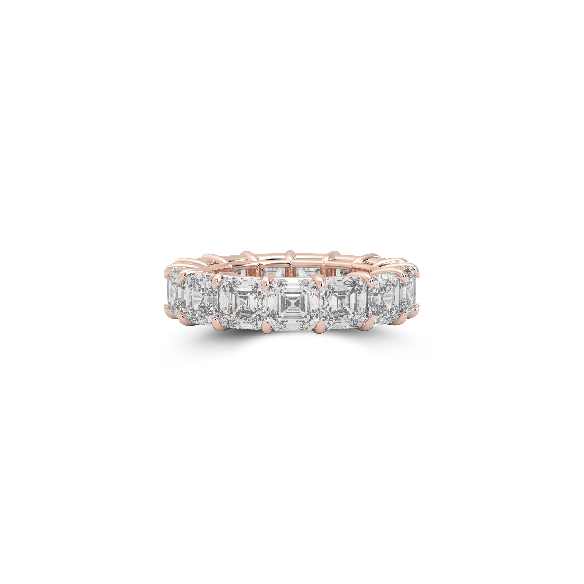 Emerald Square Cut White Diamond Band