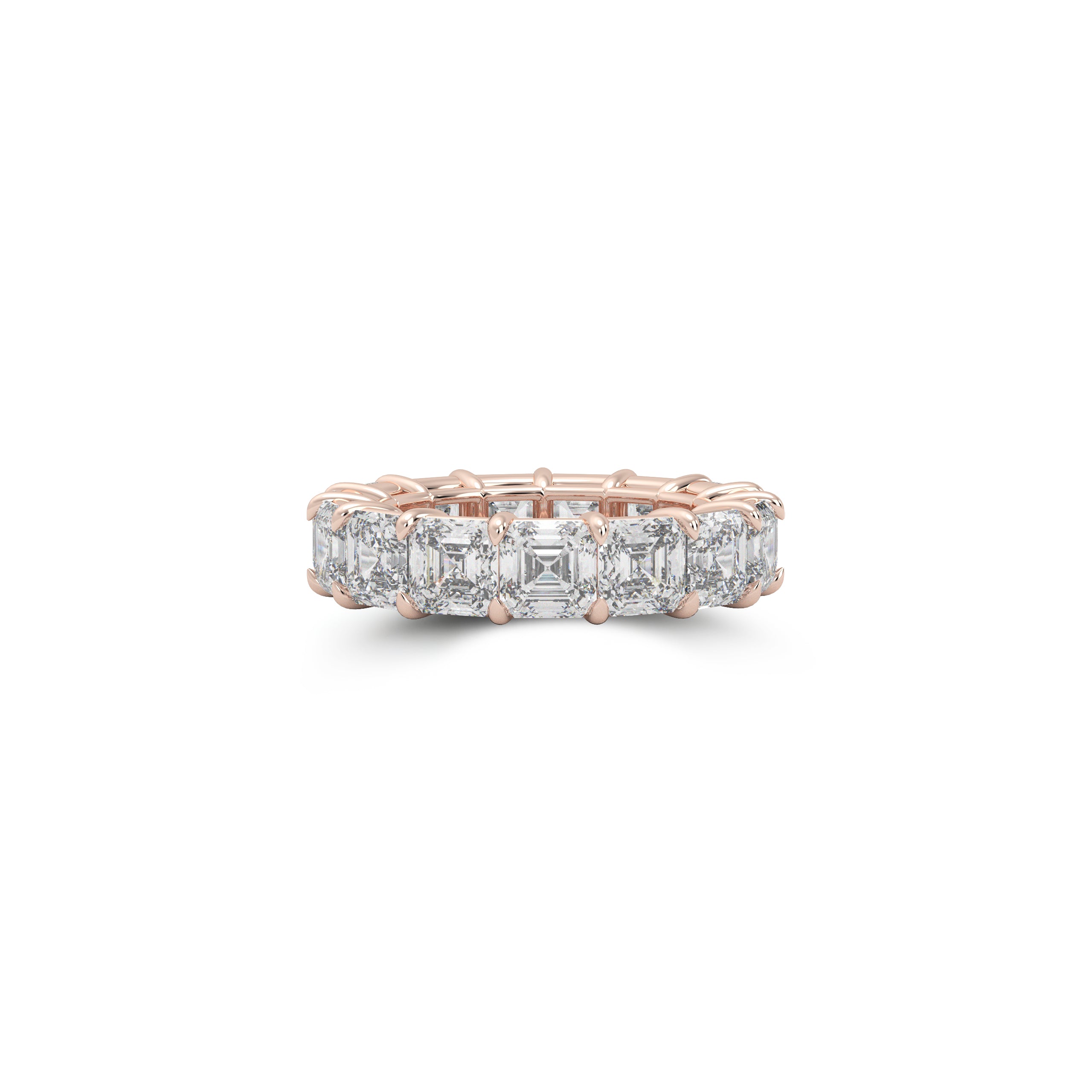 Emerald Square Cut White Diamond Band