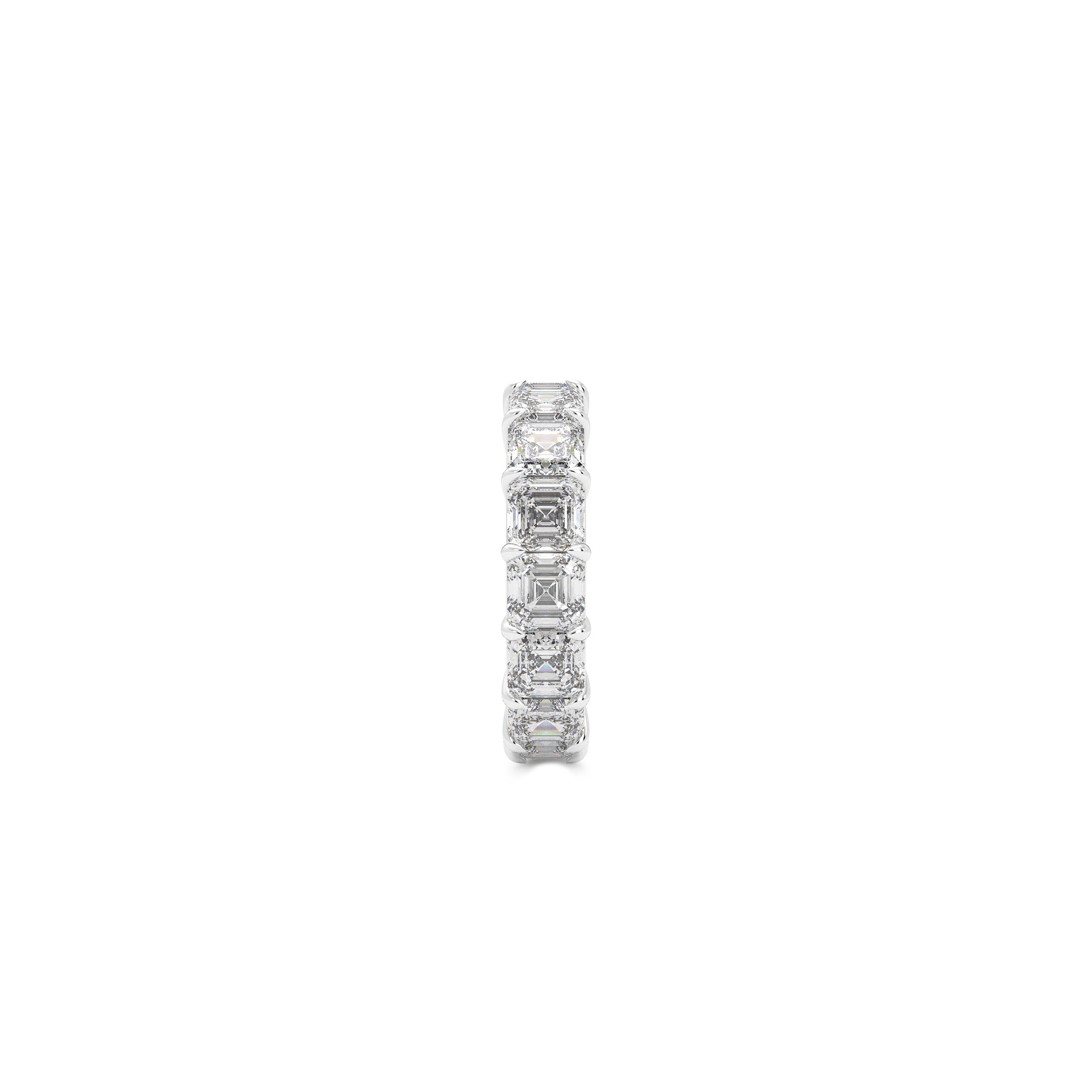 Emerald Square Cut White Diamond Band