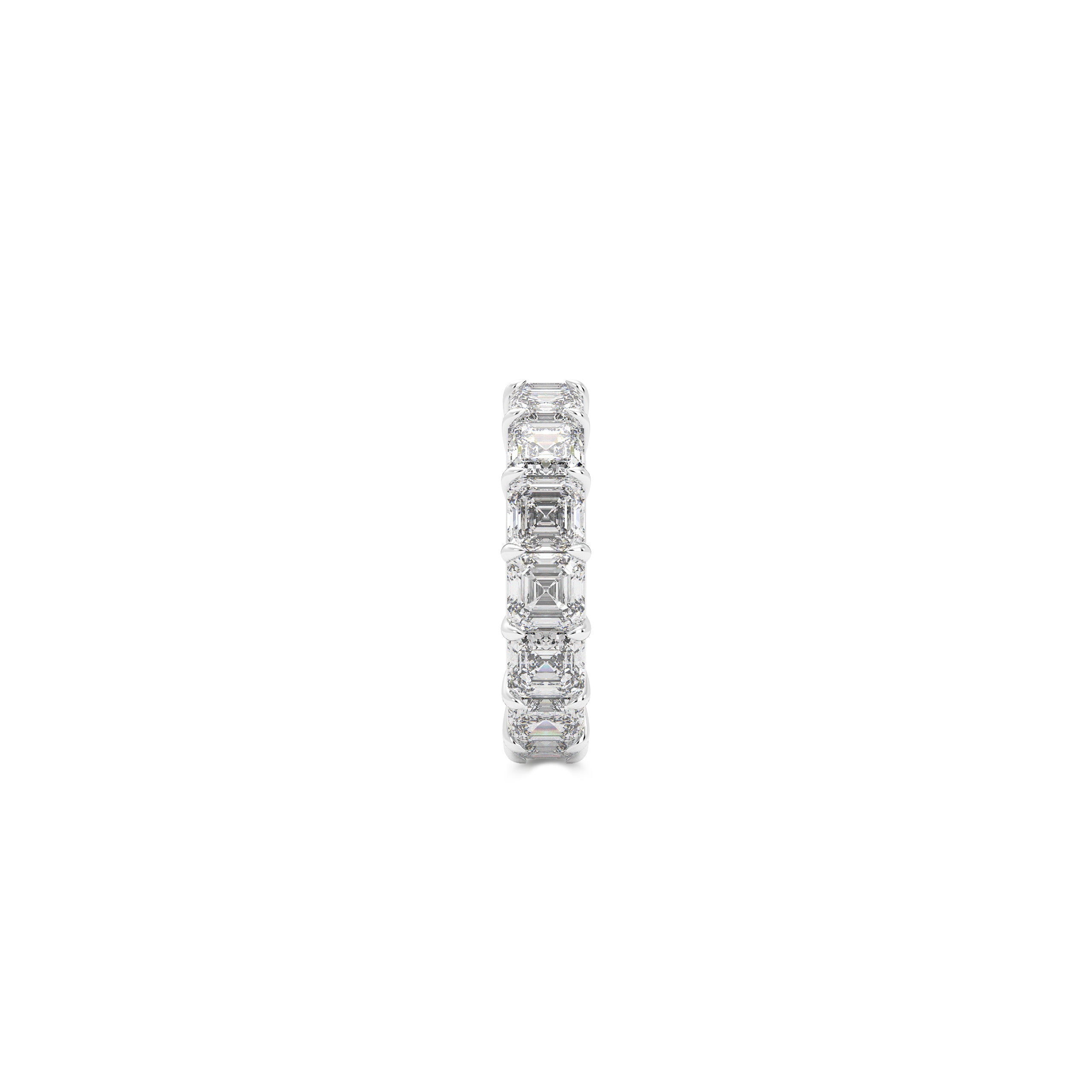 Emerald Square Cut White Diamond Band