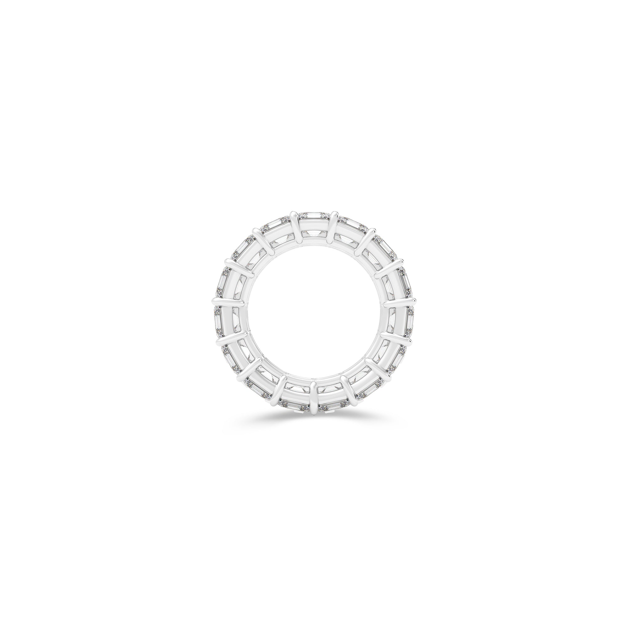 Emerald Square Cut White Diamond Band
