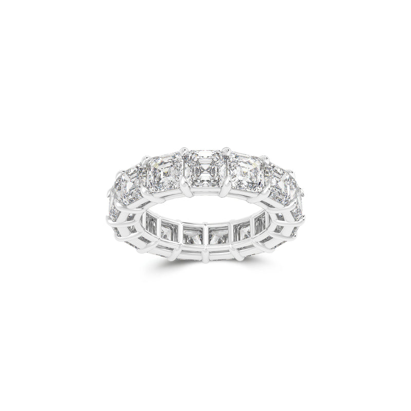 Emerald Square Cut White Diamond Band