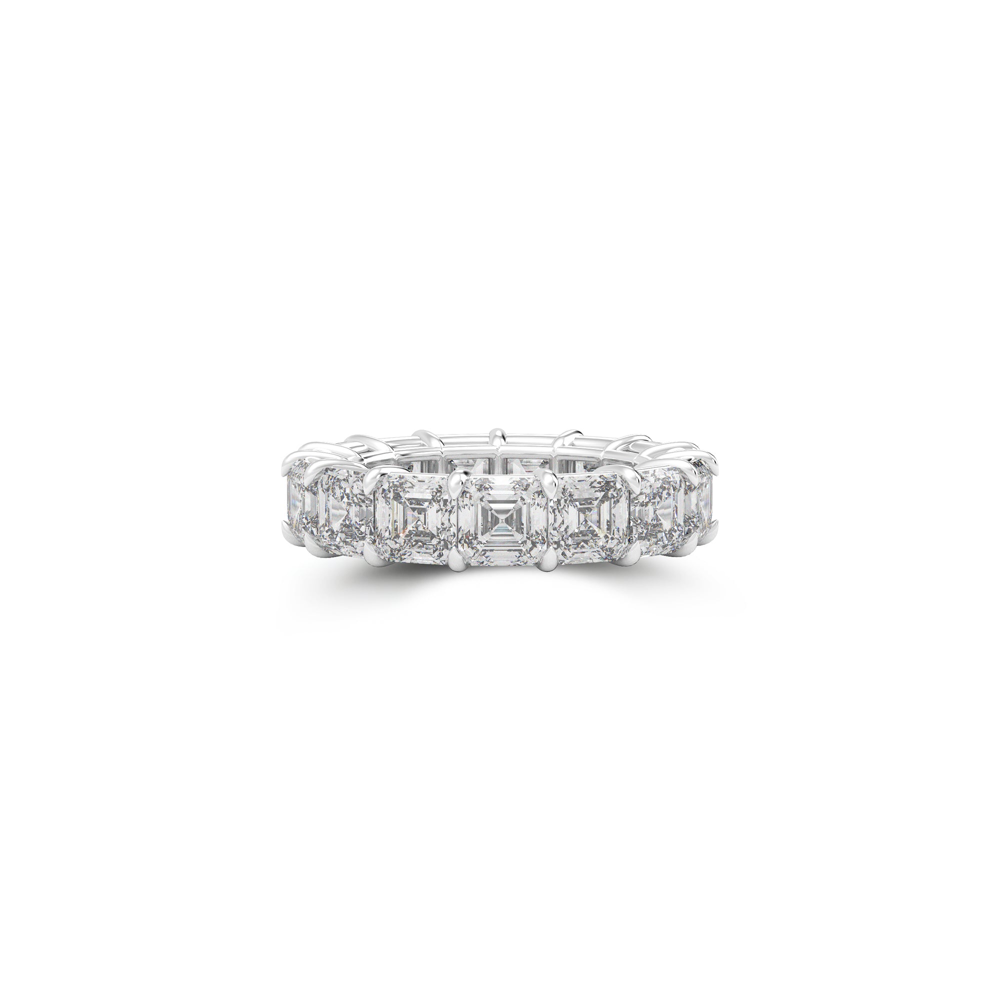 Emerald Square Cut White Diamond Band