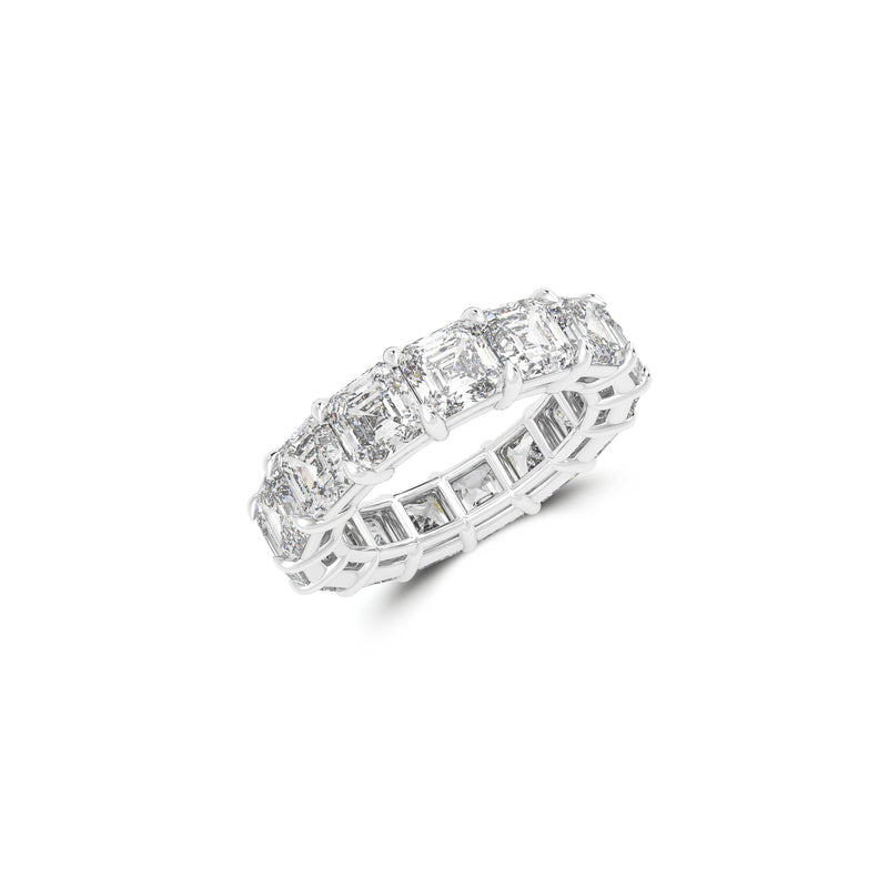 Emerald Square Cut White Diamond Band