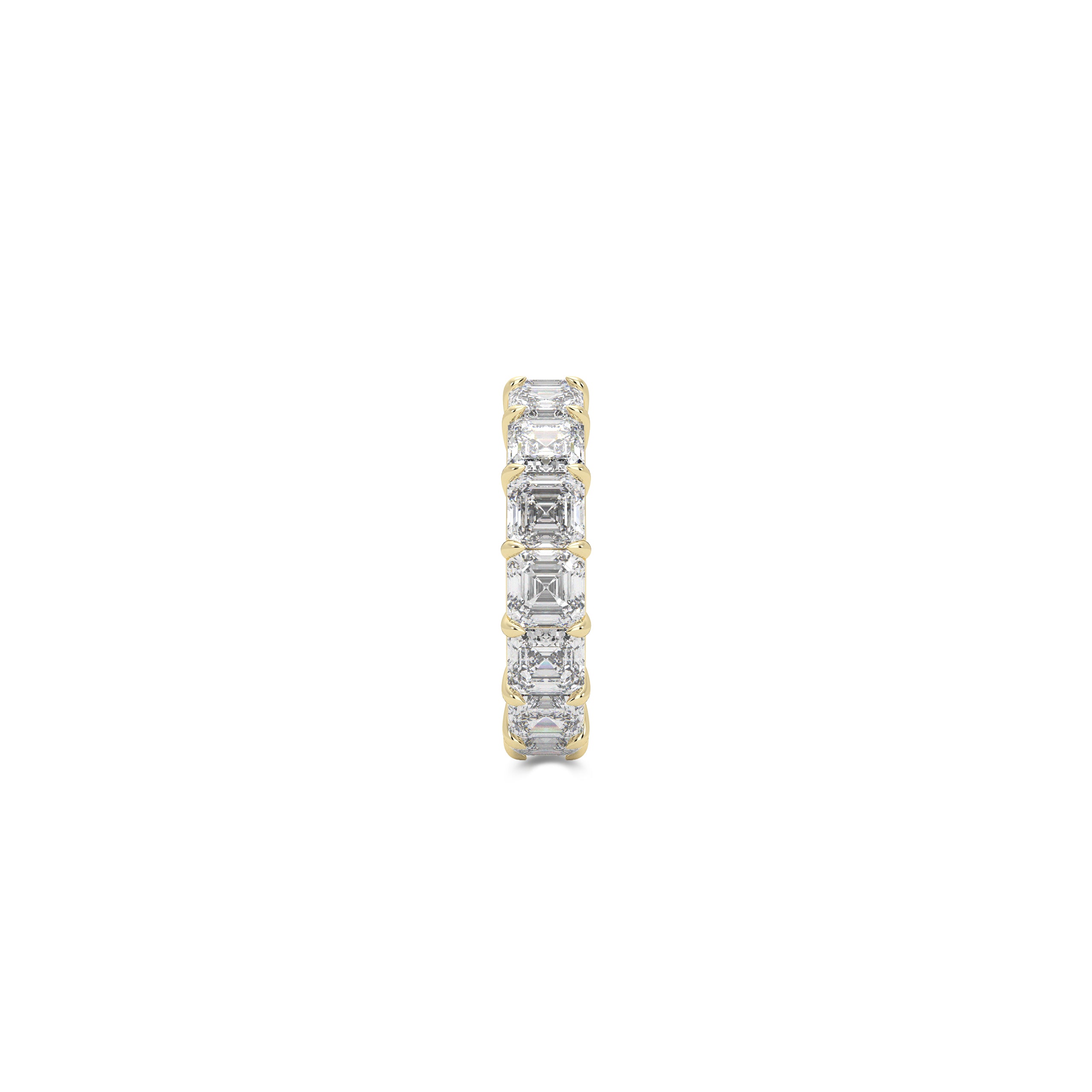 Emerald Square Cut White Diamond Band