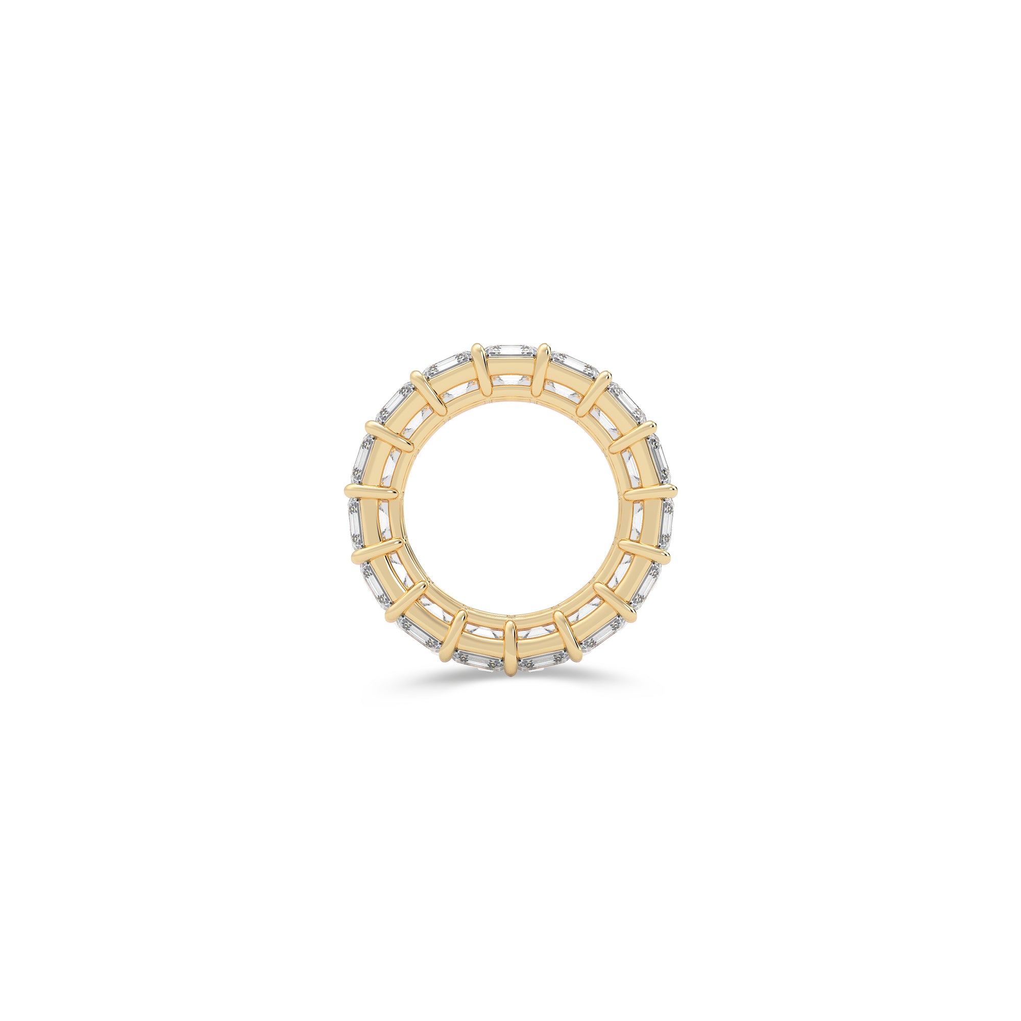 Emerald Square Cut White Diamond Band