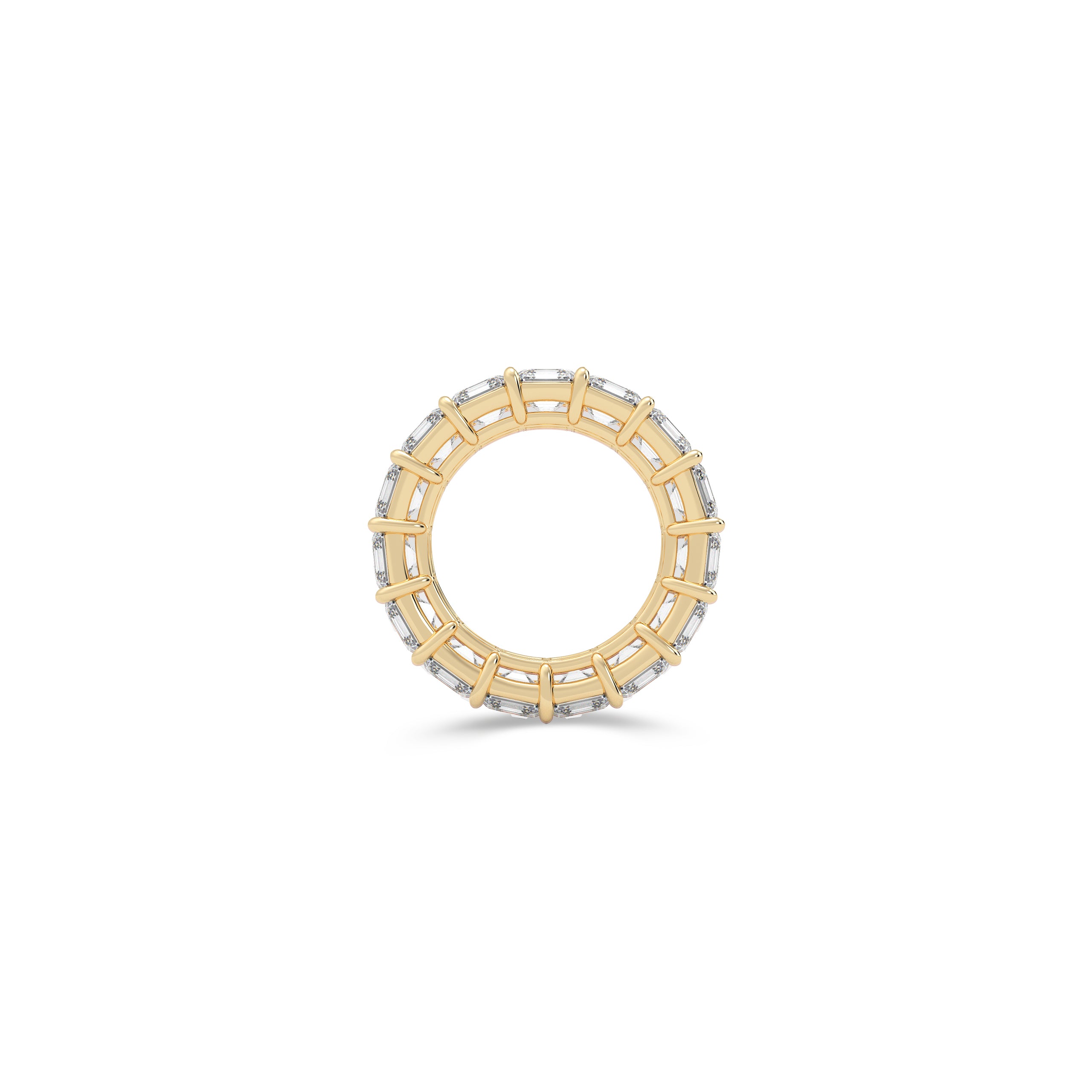 Emerald Square Cut White Diamond Band