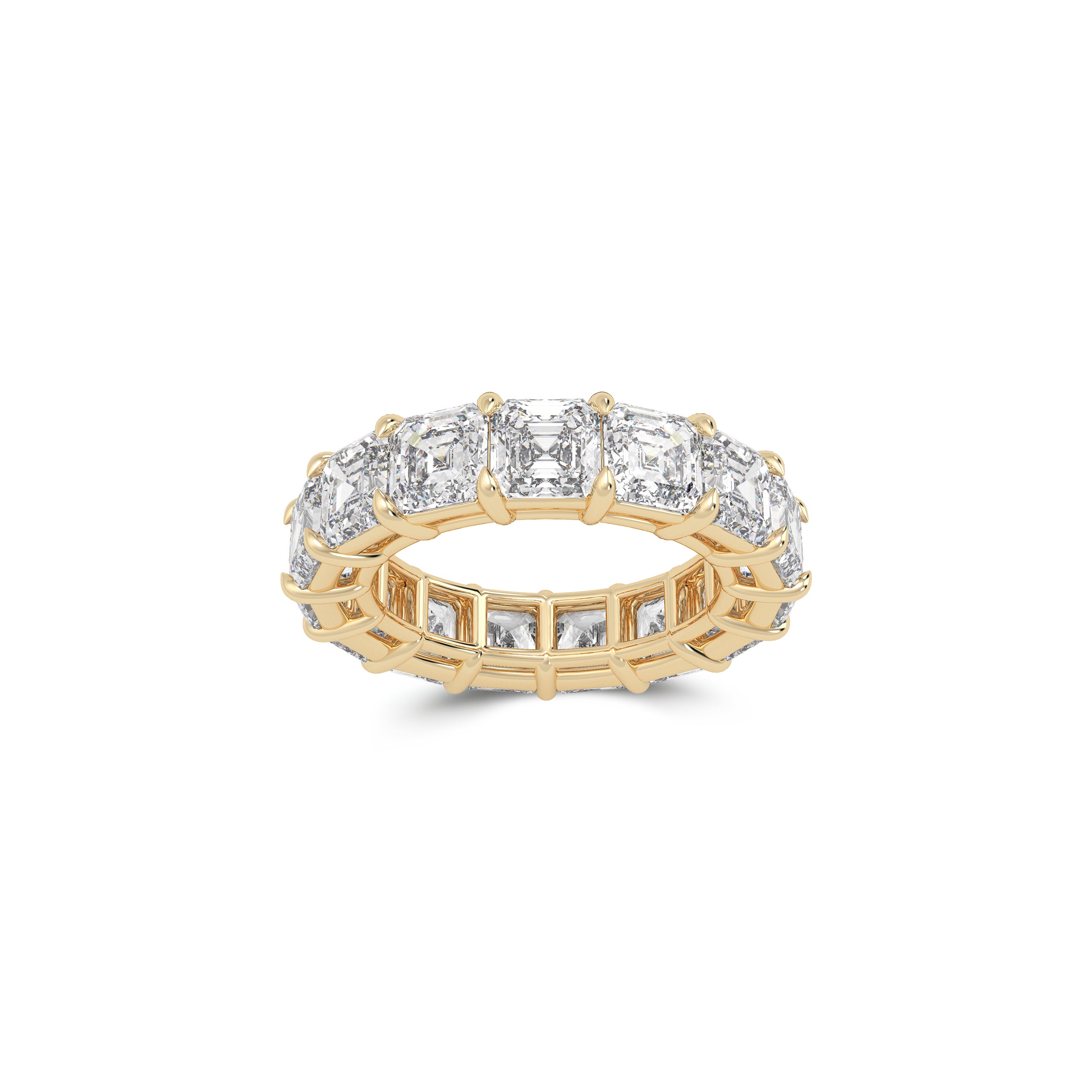 Emerald Square Cut White Diamond Band