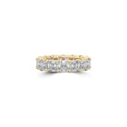 Emerald Square Cut White Diamond Band
